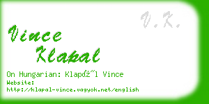 vince klapal business card